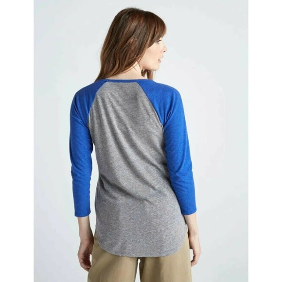 XS new LUCKY BRAND Women's University Raglan 3/4 Sleeve Tee Tiger Logo top tee - Picture 4 of 7